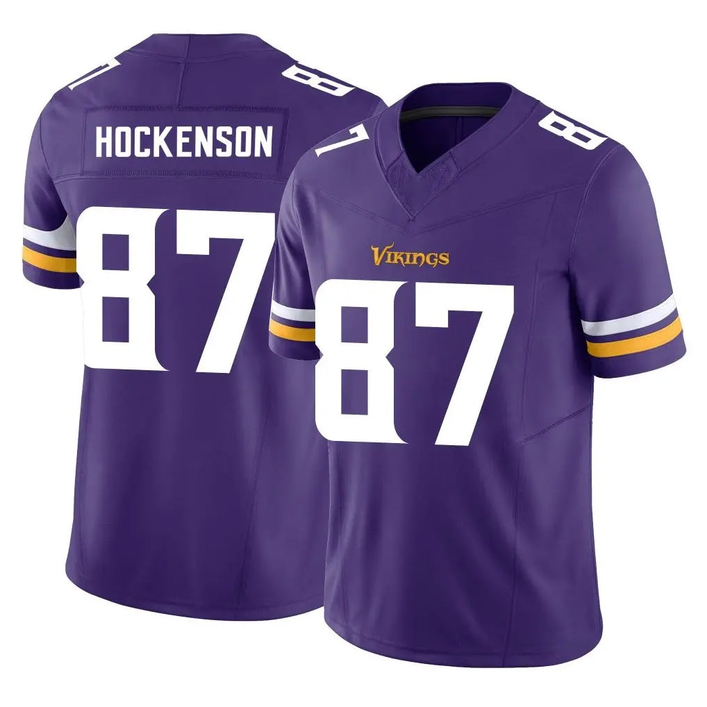 M.Vikings #87 T.J. Hockenson Player Purple Limited Vapor F.U.S.E. Home Game Odoa Stitched Jerseys