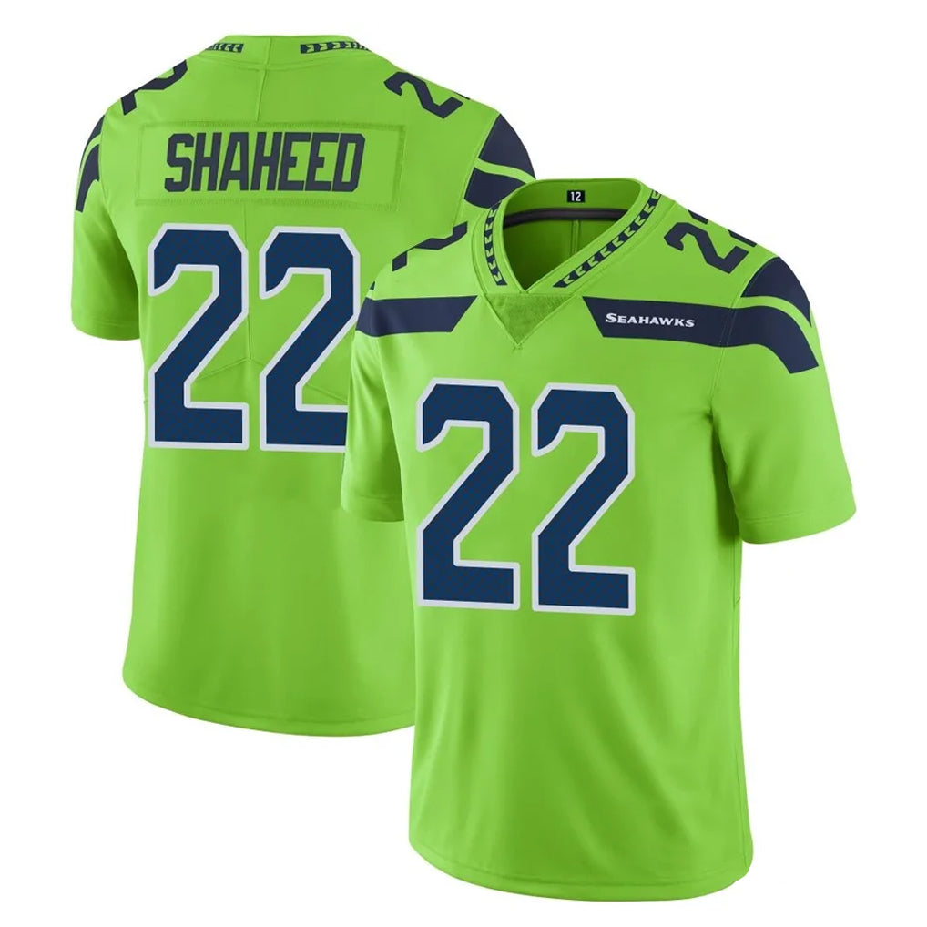 S.Seahawks #22 Rashid Shaheed Player Green Limited Color Rush Home Game Odoa Stitched Jerseys