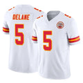 KC.Chiefs #5 Mansoor Delane Player White Limited Vapor F.U.S.E. Home Game Odoa Stitched Jerseys