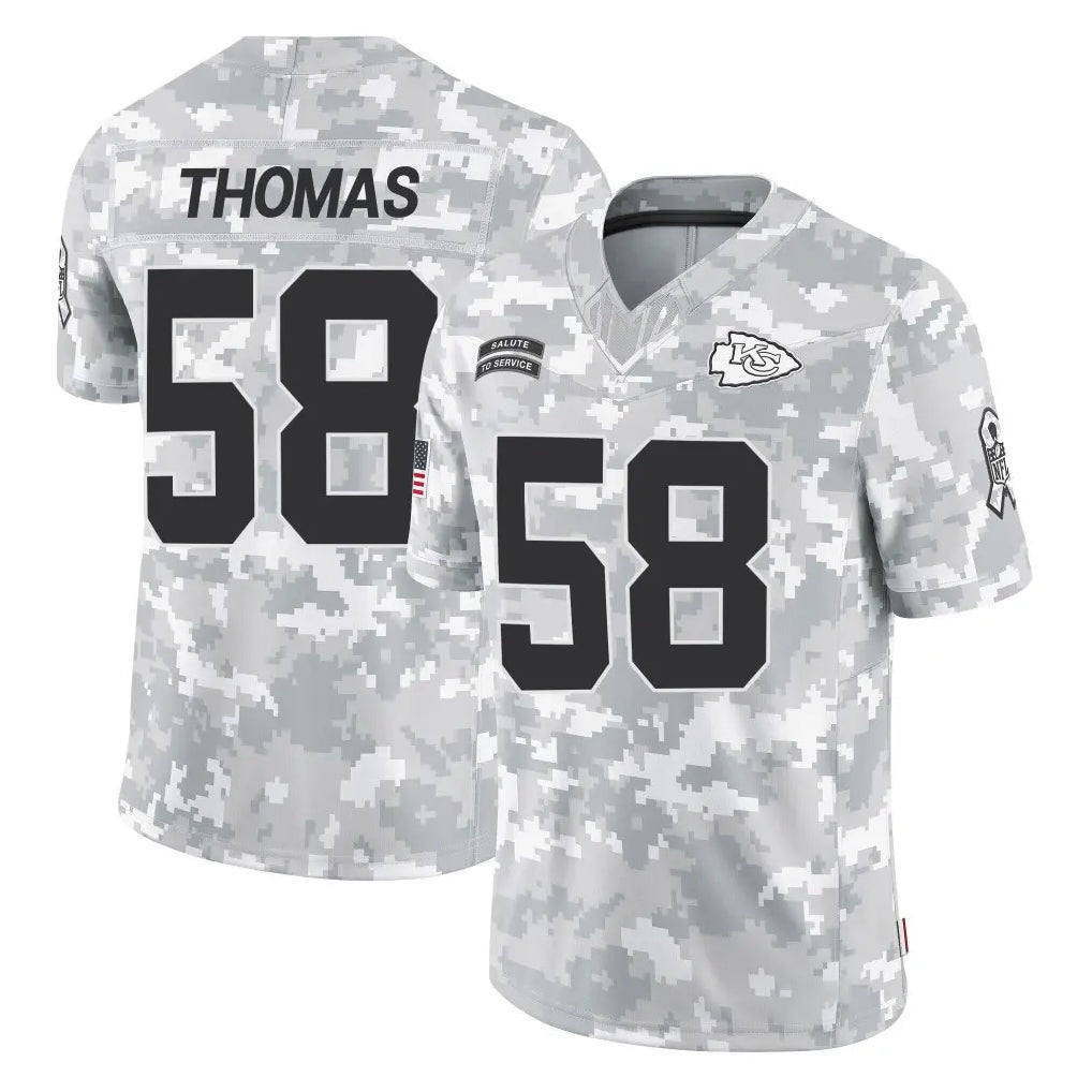 KC.Chiefs #58 Derrick Thomas Player Arctic Camo Salute To Service Limited Game Odoa Stitched Jerseys