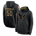 H.Texans #51 Will Anderson Jr. Player Black Salute to Service Hoodies Limited Game Odoa Stitched Jerseys