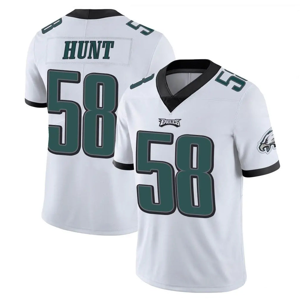 P.Eagles #58 Jalyx Hunt Player White Limited Vapor Untouchable Home Game Odoa Stitched Jerseys