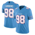 T.Titans #98 Jeffery Simmons Player Light Blue Team Vapor F.U.S.E. Limited Home Game Odoa Stitched Jerseys