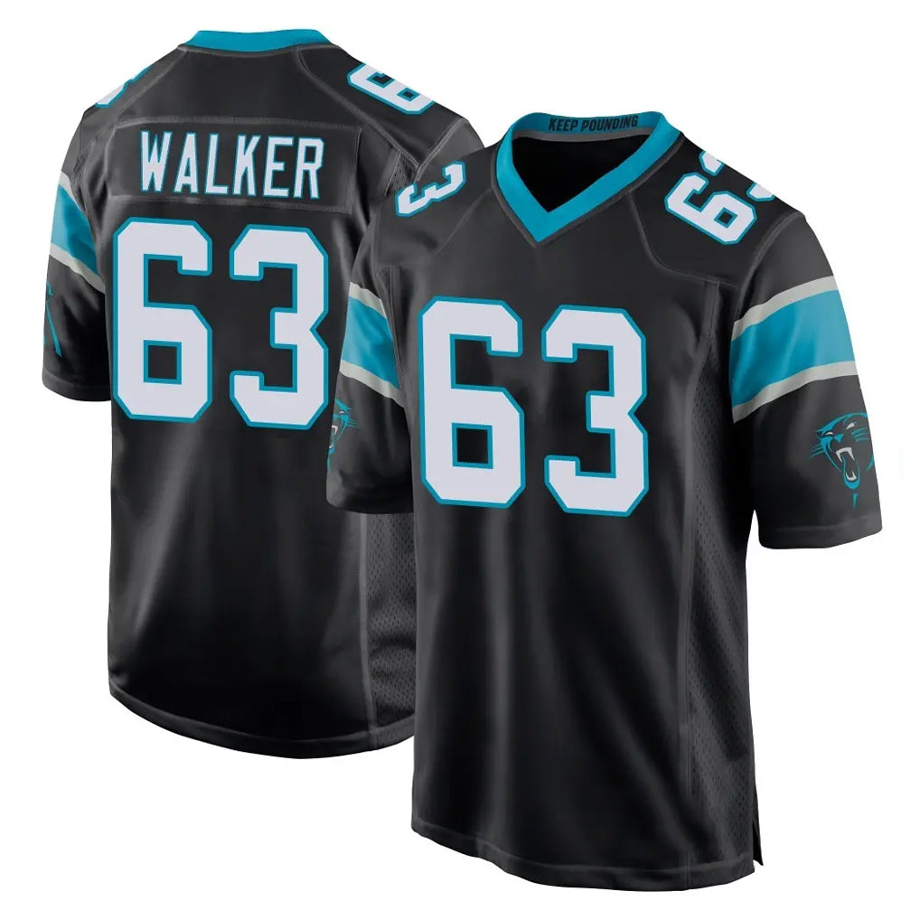 C.Panthers #63 Rasheed Walker Player Black Game Odoa Stitched Jerseys