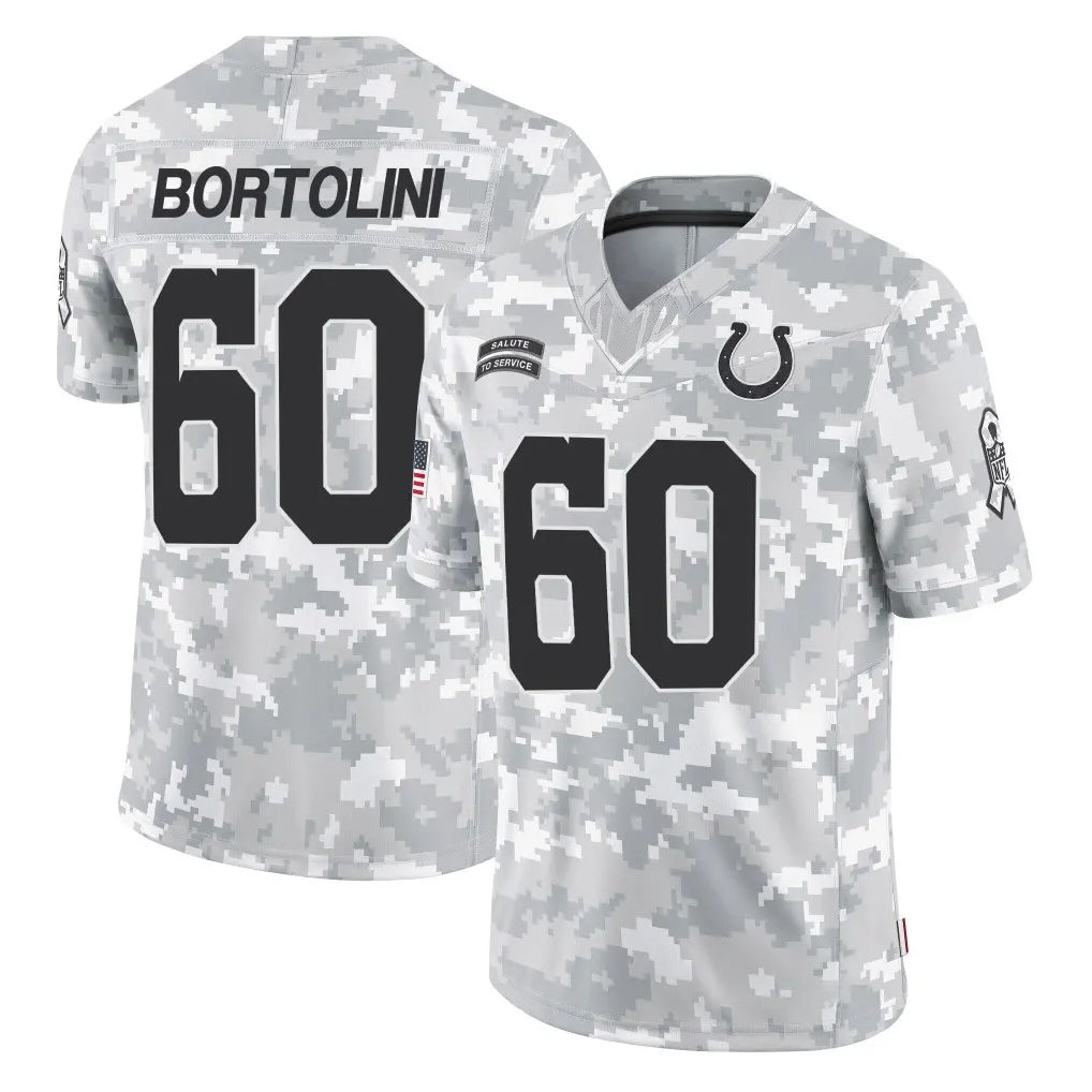 IN.Colts #60 Tanor Bortolini Player Arctic Camo Salute To Service Limited Game Odoa Stitched Jerseys