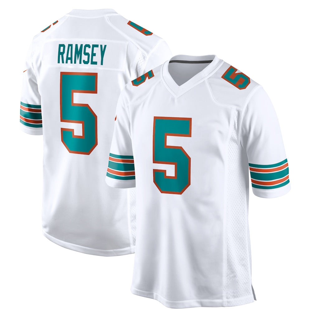 M.Dolphins #5 Jaylen Wright Player White Limited Home Game Odoa Stitched Jerseys