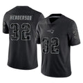 NE.Patriots #32 TreVeyon Henderson Player Black Reflective LImited Home Game Odoa Stitched Jerseys