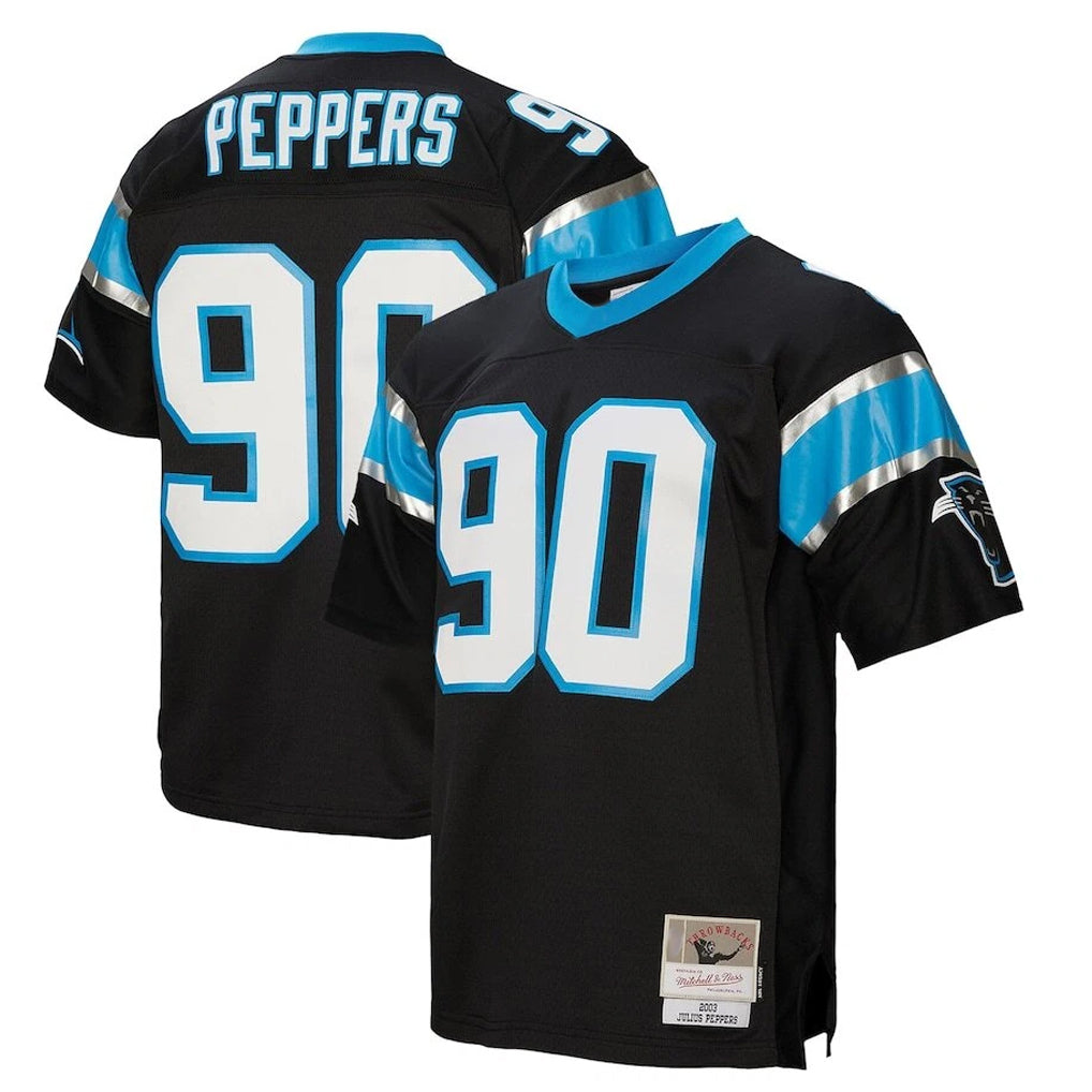 C.Panthers #90 Julius Peppers Player Black Mitchell & Ness Legacy Replica Odoa Stitched Jerseys