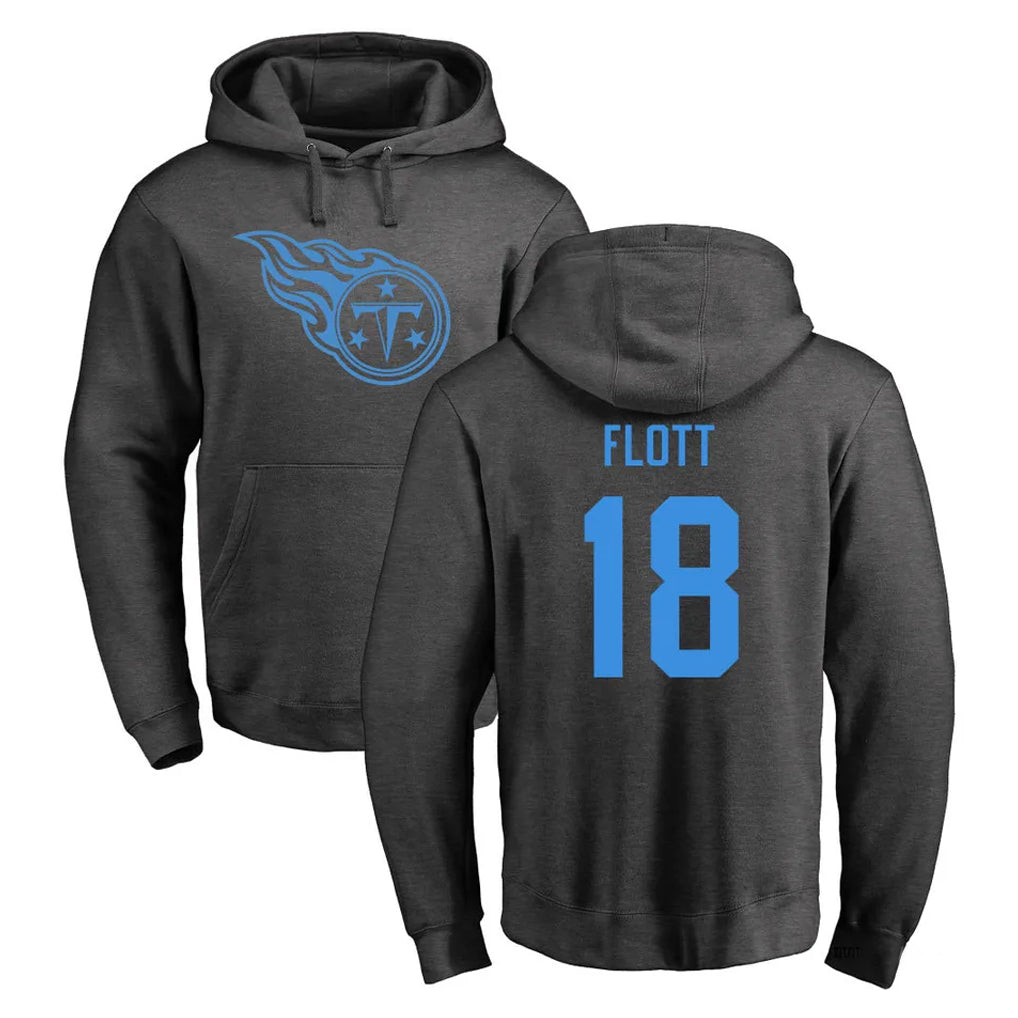 T.Titans #18 Cor'Dale Flott Player Ash One Color Pullover Hoodies Home Game Odoa Stitched Jerseys