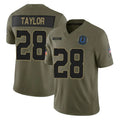 IN.Colts #28 Jonathan Taylor Player Olive 2025 Salute To Service Limited Game Odoa Stitched Jerseys