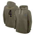 D.Cowboys #4 Dak Prescott Player Olive Salute to Service Pullover Hoodies Limited Odoa Stitched Jerseys