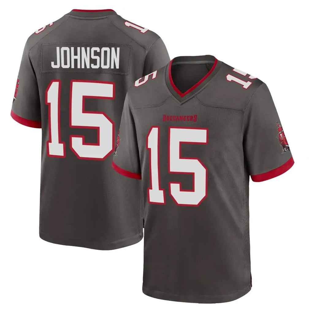 TB.Buccaneers #15 Tez Johnson Player Pewter Alternate Home Game Odoa Stitched Jerseys
