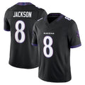 B.Ravens #8 Lamar Jackson Player Purple Limited Elite Home Game Odoa Stitched Jerseys