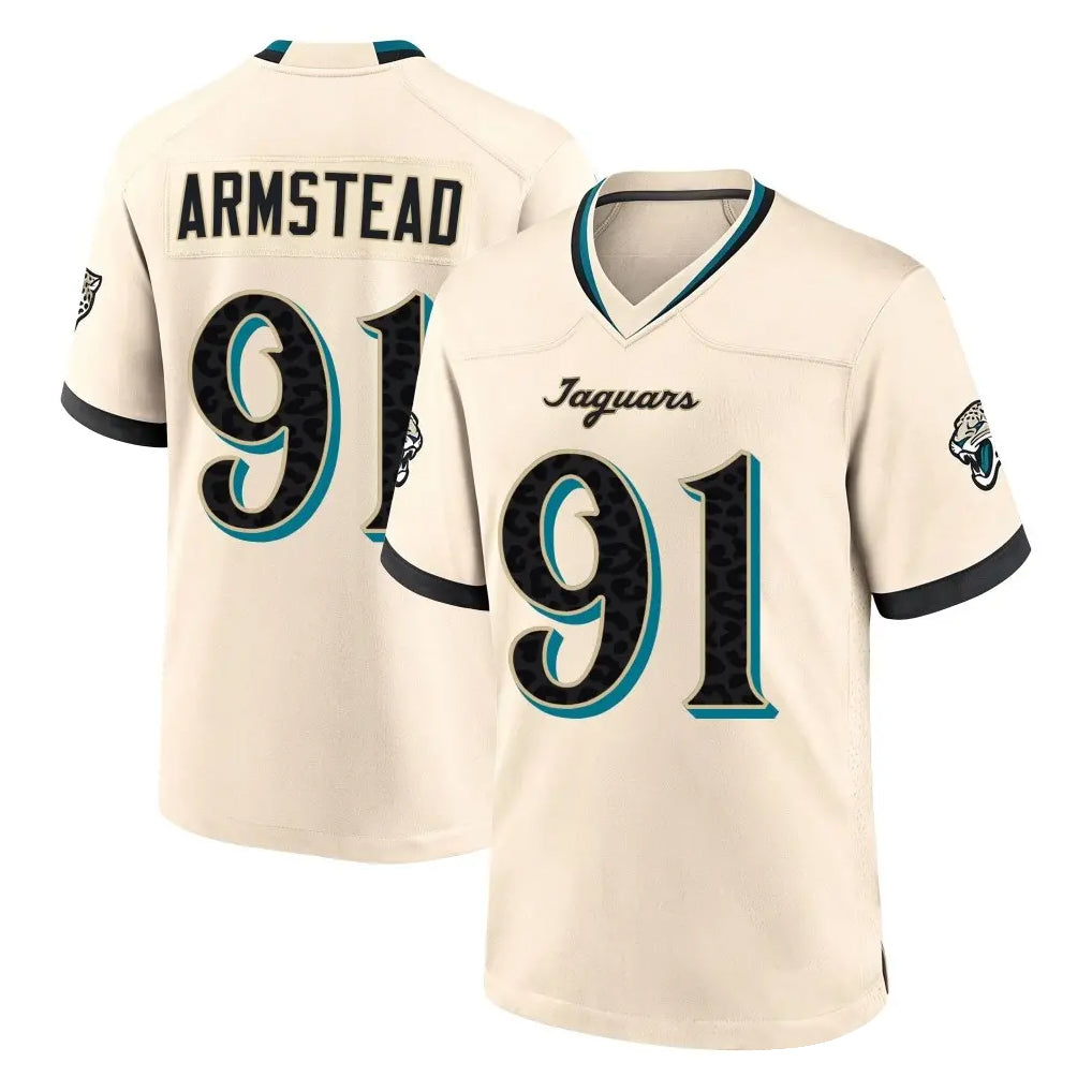 J.Jaguars #91 Arik Armstead Player Natural 2026 Rivalries Collection Game Odoa Stitched Jerseys