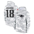 NE.Patriots #18 Kyle Williams Player Arctic Camo Salute to Service Pullover Hoodies Limited Game Odoa Stitched Jerseys