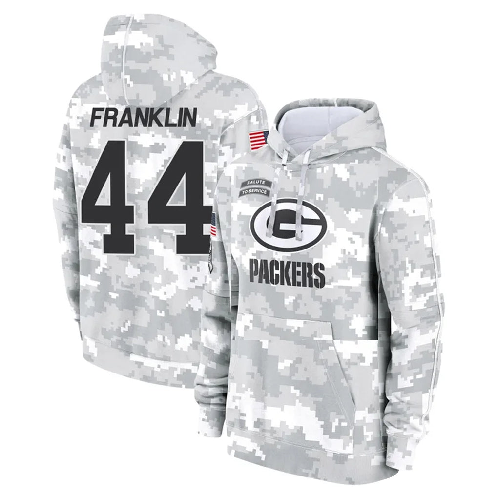 GB.Packers #44 Zaire Franklin Player Arctic Camo Salute to Service Hoodies Limited Game Odoa Stitched Jerseys