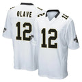 NO.Saints #12 Chris Olave Player White Home Game Odoa Stitched Jerseys
