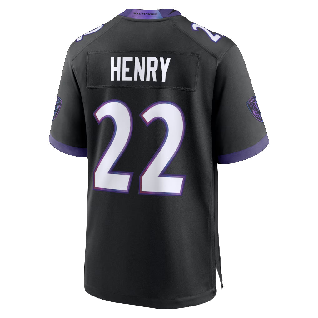 B.Ravens #22 Derrick Henry Player Black Home Game Odoa Stitched Jerseys