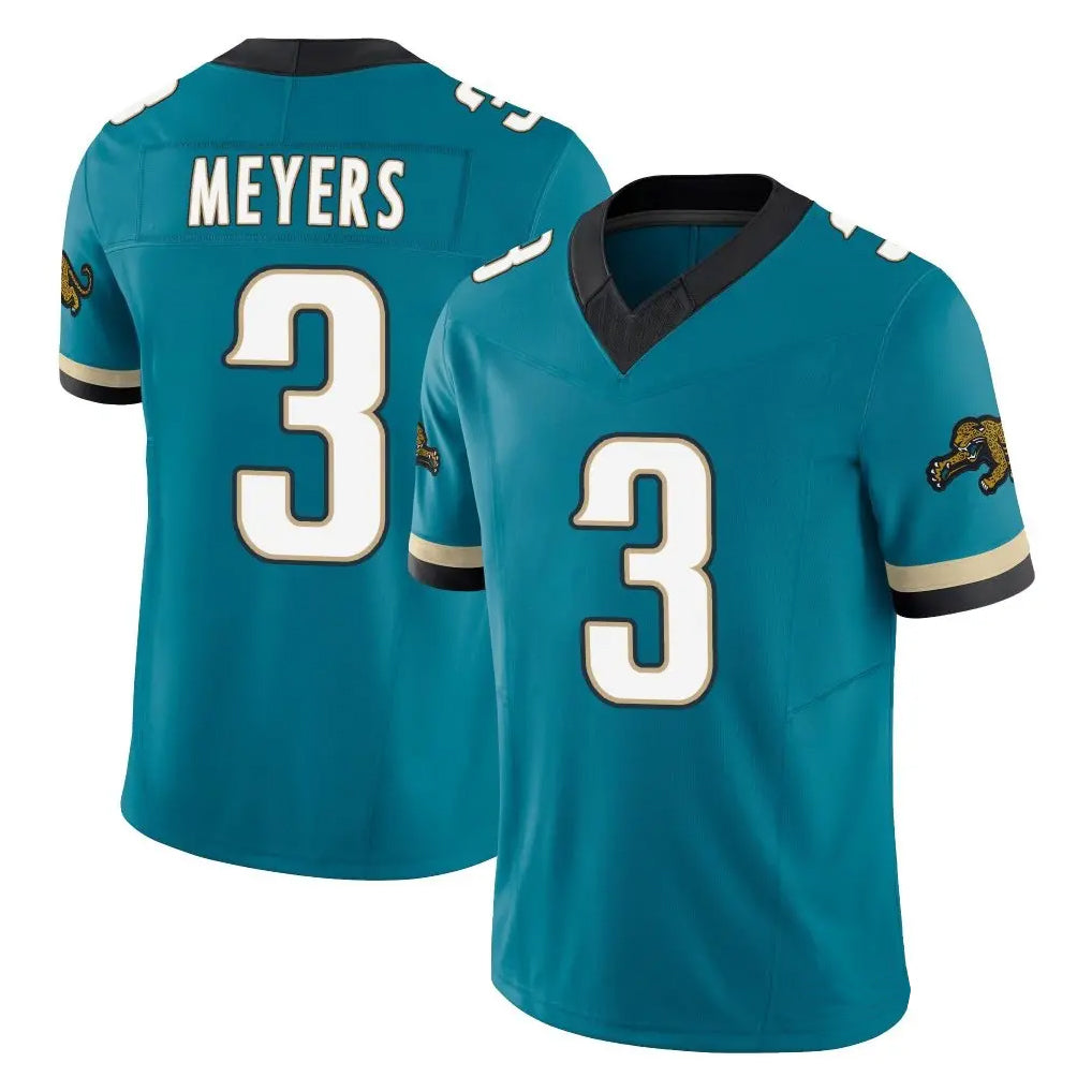 J.Jaguars #3 Jakobi Meyers Player Teal Prowler Throwback Vapor F.U.S.E. Limited Home Game Odoa Stitched Jerseys
