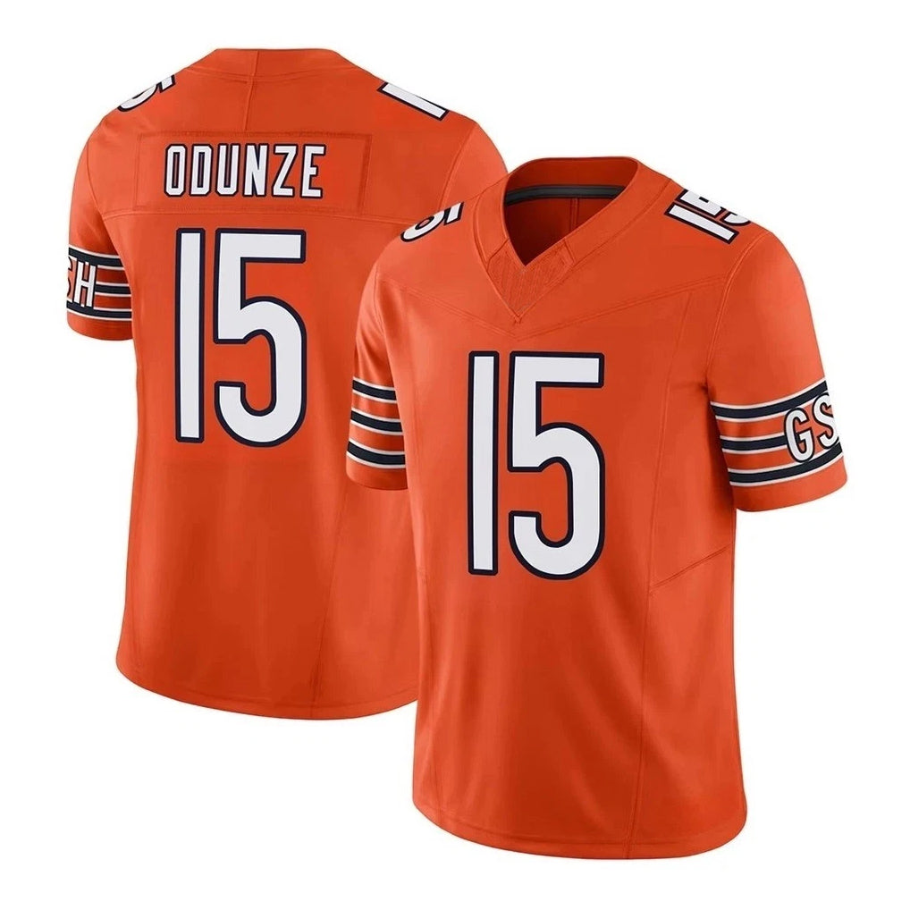 C.Bears #15 Rome Odunze Player Orange Vapor F.U.S.E. Limited Home Game Odoa Stitched Jerseys