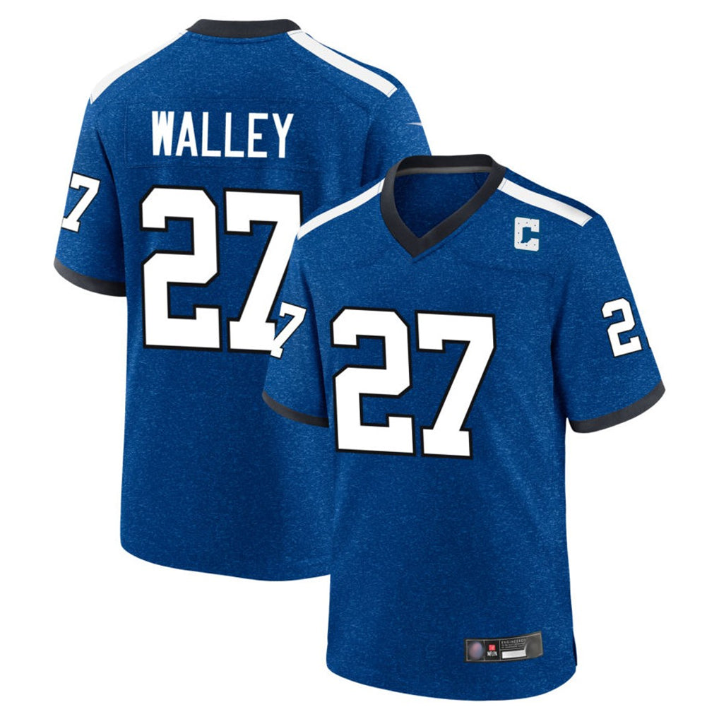 IN.Colts #27 Justin Walley Player Royal Alternate Indiana Nights Home Game Odoa Stitched Jerseys