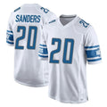 D.Lions #20 Barry Sanders Player White Home Game Odoa Stitched Jerseys