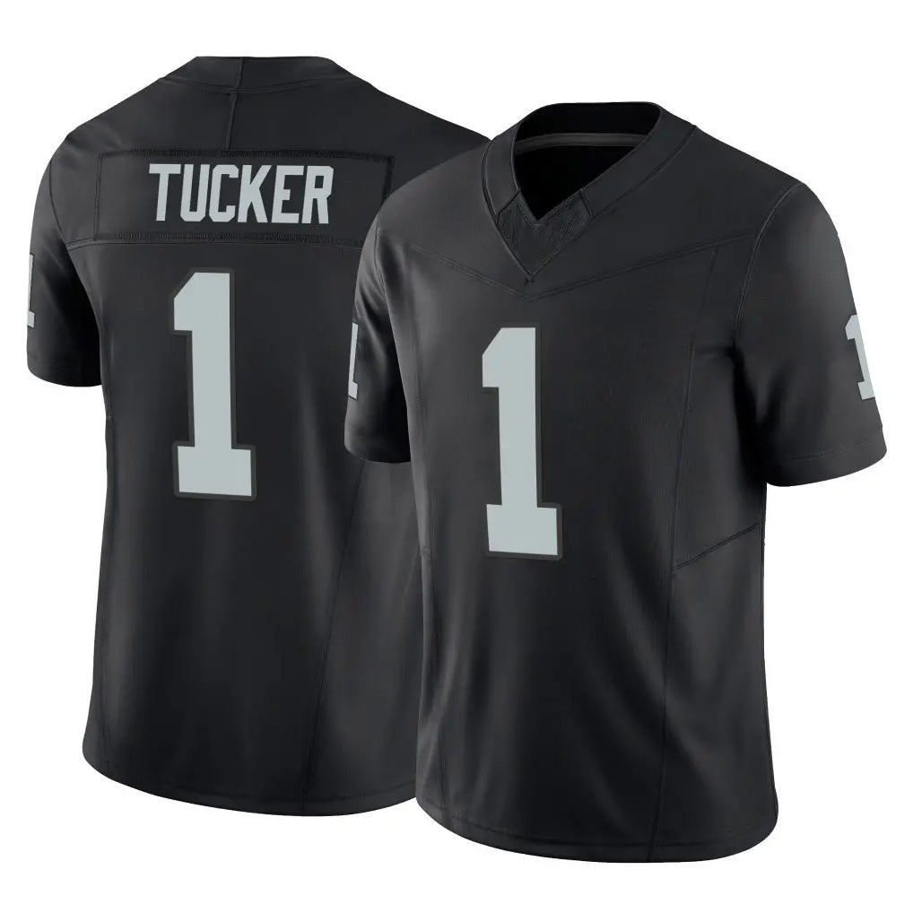 LV.Raiders #1 Tre Tucker Player Black Limited Vapor F.U.S.E. Home Game Odoa Stitched Jerseys