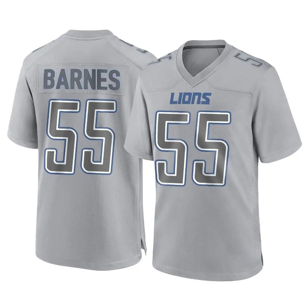 D.Lions #55 Derrick Barnes Player Gray Atmosphere Fashion Home Game Odoa Stitched Jerseys