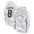LA.Chargers #8 Omarion Hampton Player Arctic Camo Salute to Service Hoodies Limited Game Odoa Stitched Jerseys