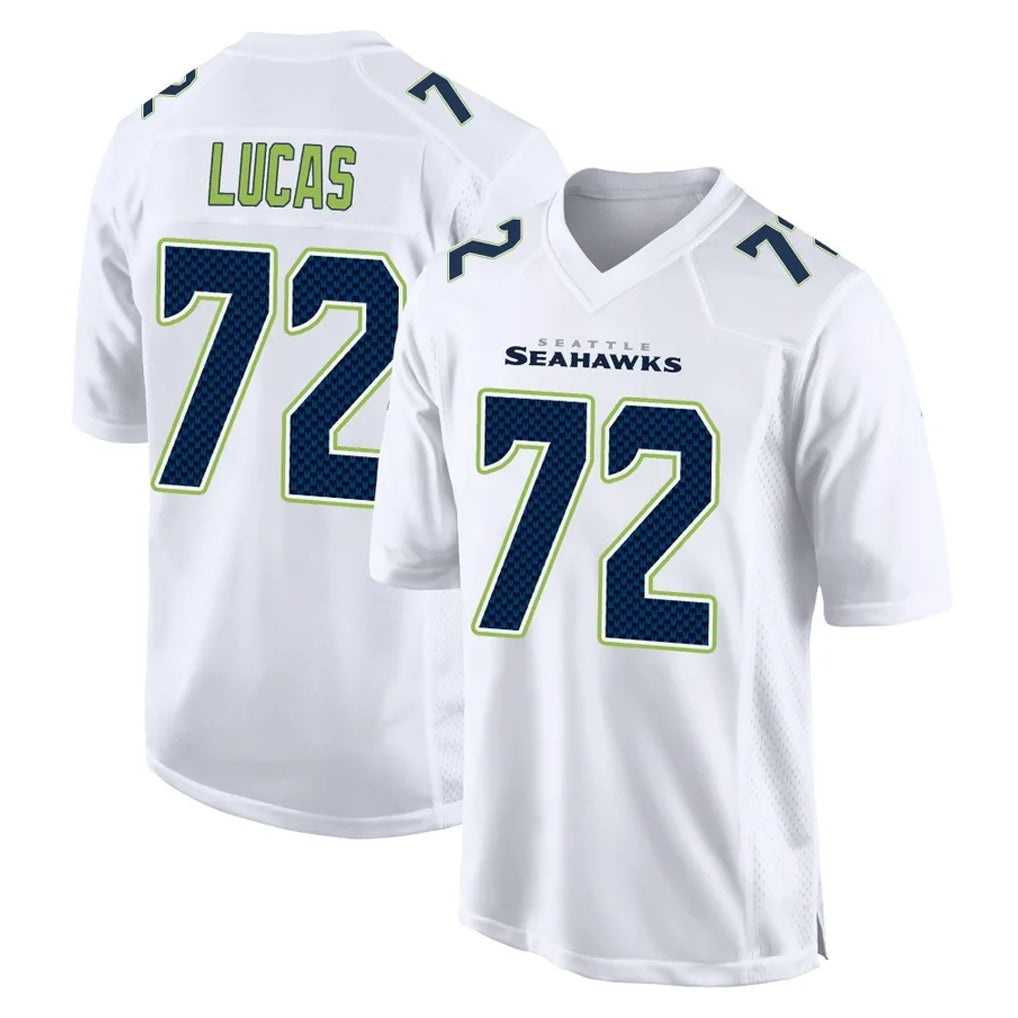 S.Seahawks #72 Abraham Lucas Player White Tundra Fashion Home Game Odoa Stitched Jerseys