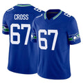 S.Seahawks #67 Charles Cross Player Royal Limited Throwback Vapor F.U.S.E. Home Game Odoa Stitched Jerseys