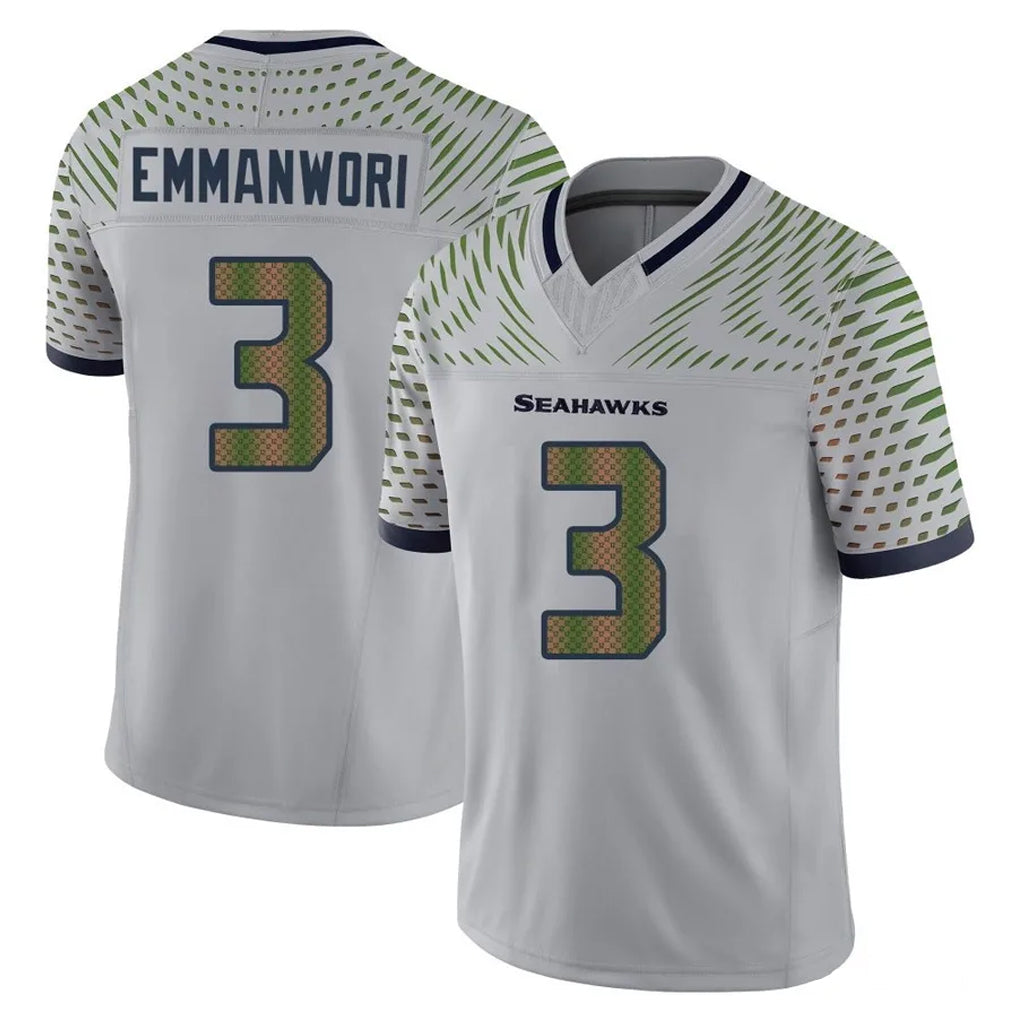 S.Seahawks #3 Nick Emmanwori Player Grey Limited 2025 Rivalries Collection Home Game Odoa Stitched Jerseys