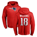 NE.Patriots #18 Kyle Williams Player Red LOGO Pullover Hoodies Home Game Odoa Stitched Jerseys