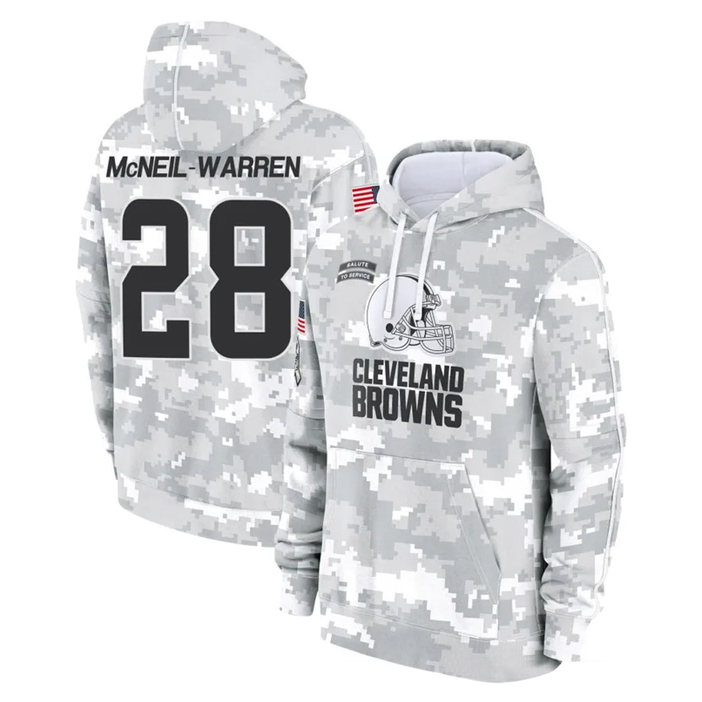 C.Browns #28 Emmanuel McNeil-Warren Player Arctic Camo Salute to Service Hoodies Limited Game Odoa Stitched Jerseys