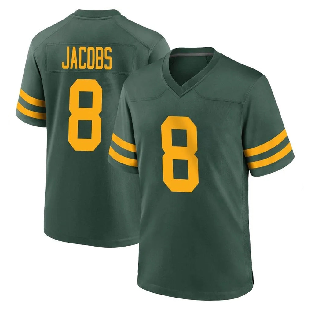 GB.Packers #8 Josh Jacobs Player Green Alternate Home Game Odoa Stitched Jerseys