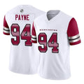W.Commanders #94 Daron Payne Player White Vapor F.U.S.E. Limited Home Game Odoa Stitched Jerseys
