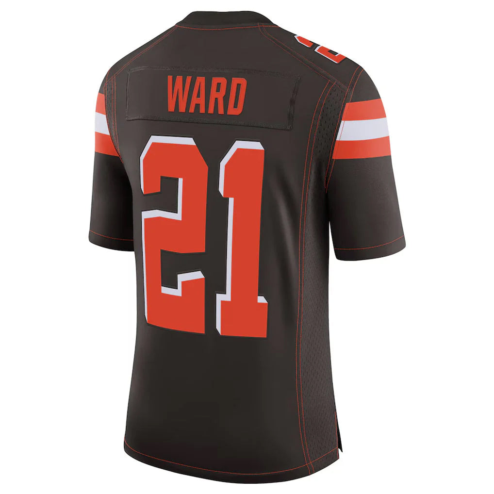 C.Browns #21 Denzel Ward Player Brown Vapor Limited Home Game Odoa Stitched Jerseys
