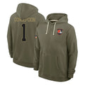 C.Browns #1 KC Concepcion Player Olive Salute to Service Pullover Hoodies Limited Odoa Stitched Jerseys
