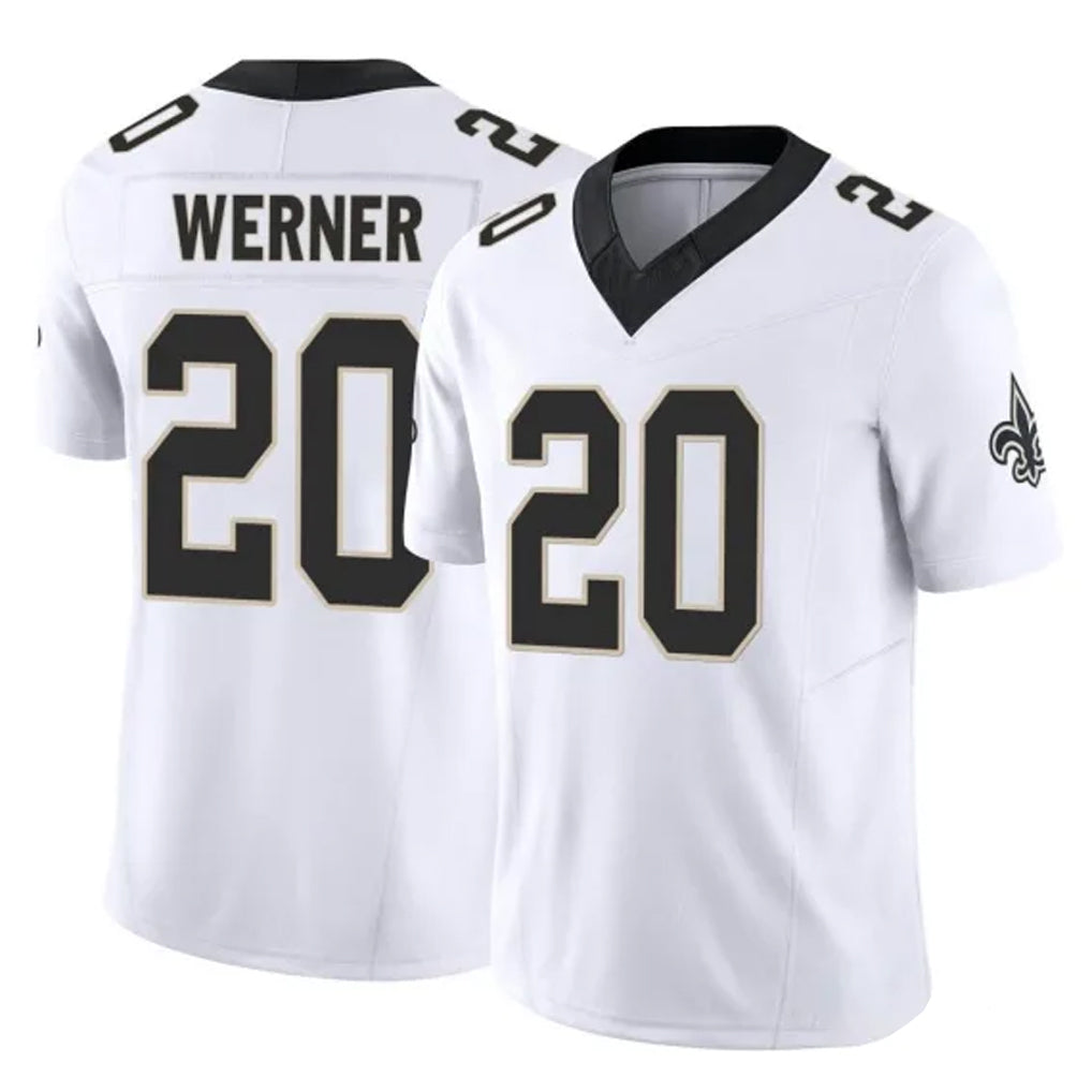 NO.Saints #20 Pete Werner Player White Limited Vapor F.U.S.E. Home Game Odoa Stitched Jerseys