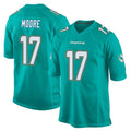 M.Dolphins #17 Trey Moore Player Aqua Team Color Home Game Odoa Stitched Jerseys
