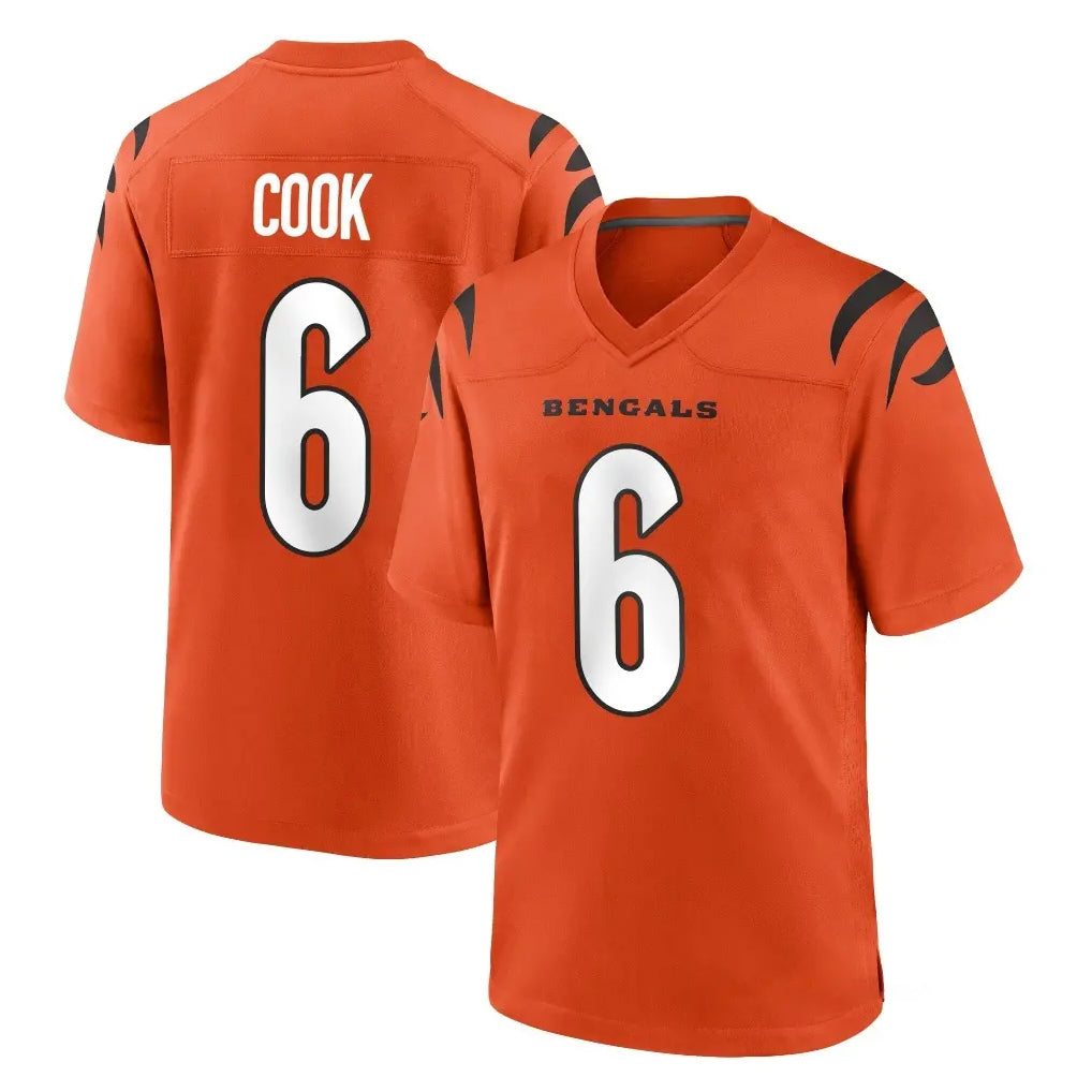 C.Bengals #6 Brian Cook Player Orange Home Game Odoa Stitched Jerseys