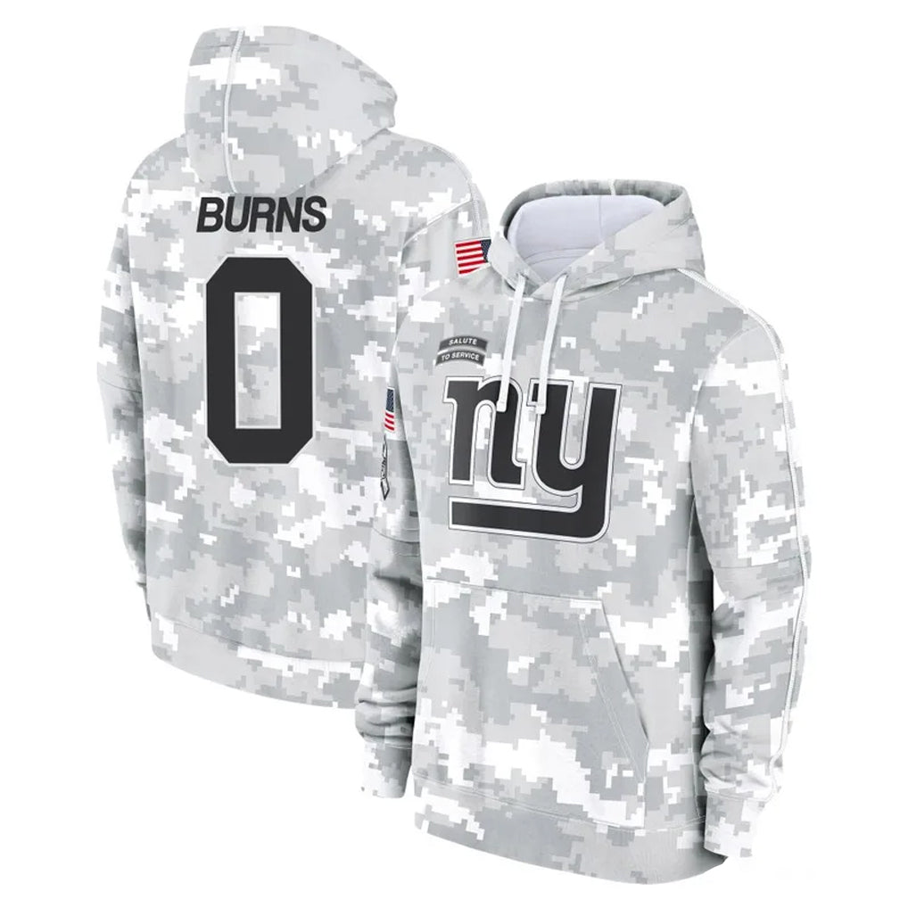 NY.Giants #0 Brian Burns Player Arctic Camo Salute to Service Pullover Hoodies Limited Game Odoa Stitched Jerseys