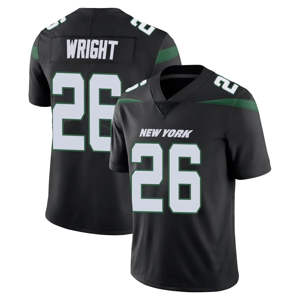 NY.Jets #26 Nahshon Wright Player Stealth Black Limited Vapor Home Game Odoa Stitched Jerseys
