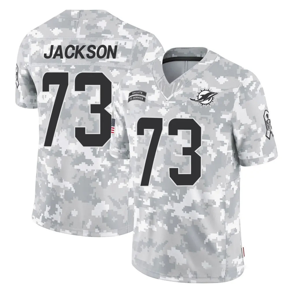 M.Dolphins #73 Austin Jackson Player Arctic Camo Salute To Service Limited Game Odoa Stitched Jerseys