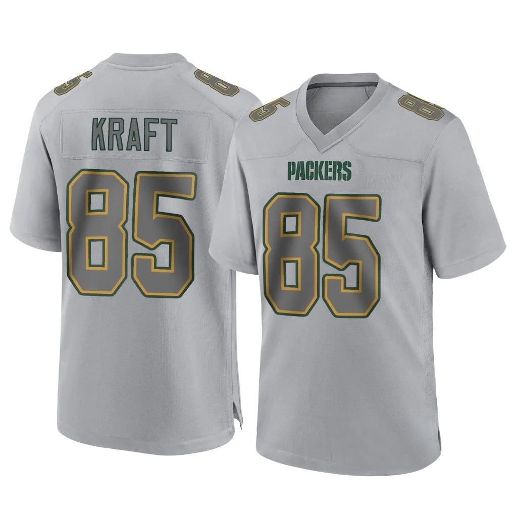 GB.Packers #85 Tucker Kraft Player Gray Atmosphere Fashion Home Game Odoa Stitched Jerseys
