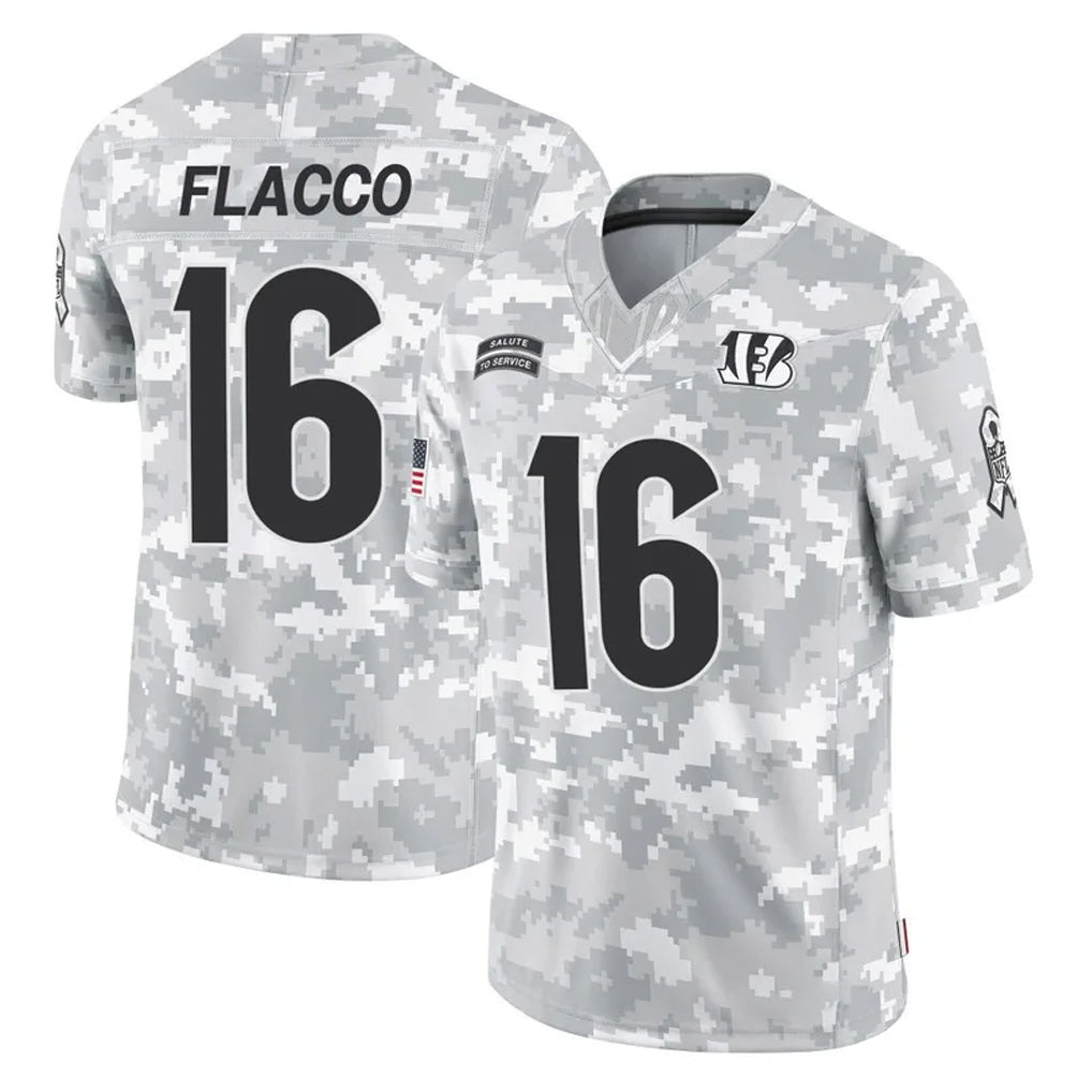 C.Bengals #16 Joe Flacco Player Arctic Camo Salute to Service Limited Odoa Stitched Jerseys