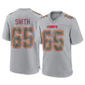 KC.Chiefs #65 Trey Smith Player Gray Atmosphere Fashion Game Odoa Stitched Jerseys