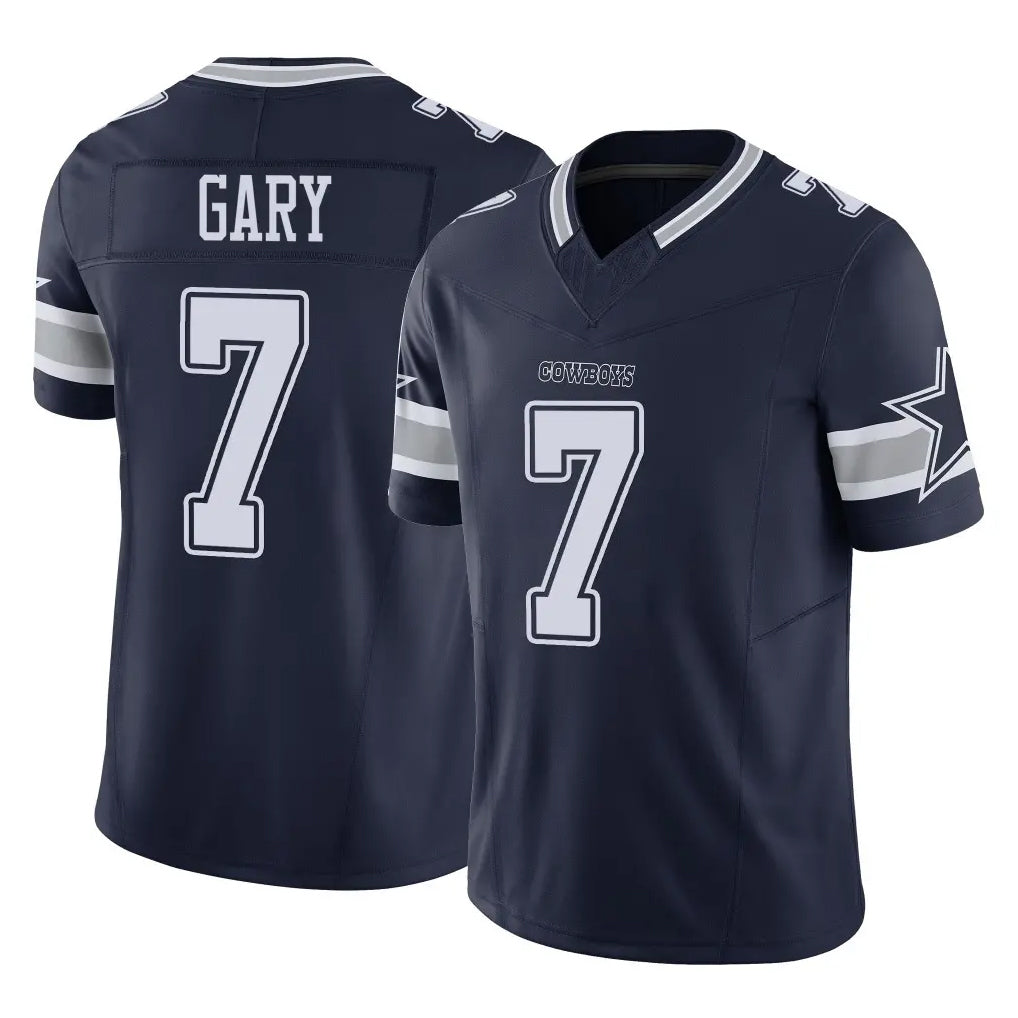 D.Cowboys #7 Rashan Gary Player Navy Limited Vapor F.U.S.E. Home Game Odoa Stitched Jerseys
