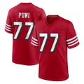 SF.49ers #77 Dominick Puni Player Red Limited Alternate Home Game Odoa Stitched Jerseys