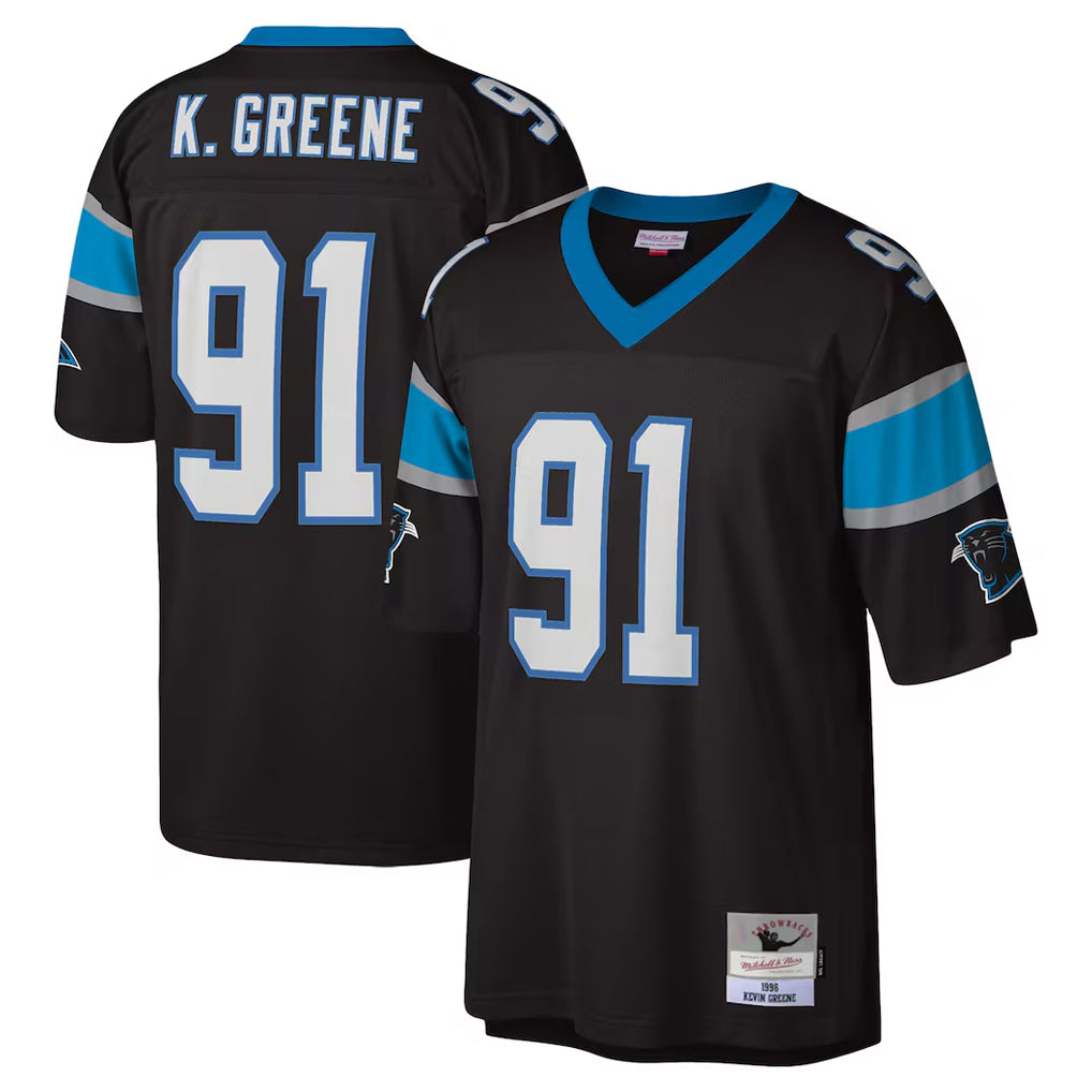 C.Panthers #91 Kevin Greene Player Black Mitchell & Ness Legacy Replica Odoa Stitched Jerseys